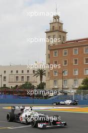 Sergio Perez (MEX) Sauber C31 and Kamui Kobayashi (JPN) Sauber C31. 22.06.2012. Formula 1 World Championship, Rd 8, European Grand Prix, Valencia, Spain, Practice Day