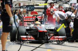 Lewis Hamilton (GBR) McLaren MP4/27 in the pits. 22.06.2012. Formula 1 World Championship, Rd 8, European Grand Prix, Valencia, Spain, Practice Day