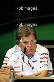 Norbert Haug (GER) Mercedes Sporting Director in the FIA Press Conference. 22.06.2012. Formula 1 World Championship, Rd 8, European Grand Prix, Valencia, Spain, Practice Day