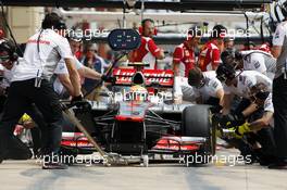 Lewis Hamilton (GBR) McLaren MP4/27 in the pits. 22.06.2012. Formula 1 World Championship, Rd 8, European Grand Prix, Valencia, Spain, Practice Day