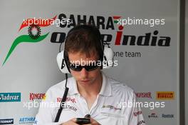 Will Hings (GBR) Sahara Force India F1 Press Officer. 22.06.2012. Formula 1 World Championship, Rd 8, European Grand Prix, Valencia, Spain, Practice Day