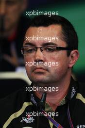 Eric Boullier (FRA) Lotus F1 Team Principal in the FIA Press Conference. 22.06.2012. Formula 1 World Championship, Rd 8, European Grand Prix, Valencia, Spain, Practice Day