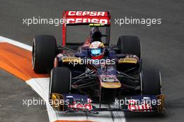 Jean-Eric Vergne (FRA) Scuderia Toro Rosso STR7. 22.06.2012. Formula 1 World Championship, Rd 8, European Grand Prix, Valencia, Spain, Practice Day