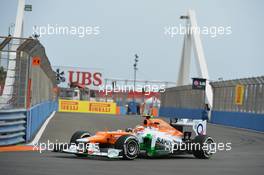 Nico Hulkenberg (GER) Sahara Force India F1 VJM05. 22.06.2012. Formula 1 World Championship, Rd 8, European Grand Prix, Valencia, Spain, Practice Day