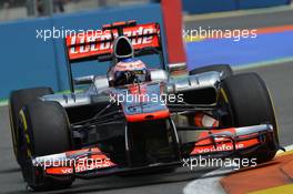 Jenson Button (GBR) McLaren MP4/27. 22.06.2012. Formula 1 World Championship, Rd 8, European Grand Prix, Valencia, Spain, Practice Day
