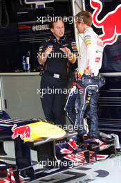 (L to R): Christian Horner (GBR) Red Bull Racing Team Principal with Sebastian Vettel (GER) Red Bull Racing. 22.06.2012. Formula 1 World Championship, Rd 8, European Grand Prix, Valencia, Spain, Pactice Day
