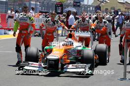 Paul di Resta (GBR) Sahara Force India VJM05 on the grid. 24.06.2012. Formula 1 World Championship, Rd 8, European Grand Prix, Valencia, Spain, Race Day