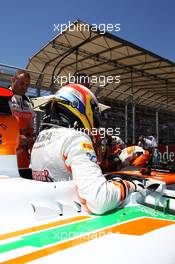 Paul di Resta (GBR) Sahara Force India VJM05 on the grid. 24.06.2012. Formula 1 World Championship, Rd 8, European Grand Prix, Valencia, Spain, Race Day