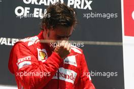 Race winner Fernando Alonso (ESP) Ferrari on the podium. 24.06.2012. Formula 1 World Championship, Rd 8, European Grand Prix, Valencia, Spain, Race Day