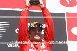 Race winner Fernando Alonso (ESP) Ferrari celebrates on the podium. 24.06.2012. Formula 1 World Championship, Rd 8, European Grand Prix, Valencia, Spain, Race Day