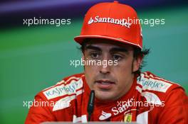 Race winner Fernando Alonso (ESP) Ferrari in the FIA Press Conference. 24.06.2012. Formula 1 World Championship, Rd 8, European Grand Prix, Valencia, Spain, Race Day