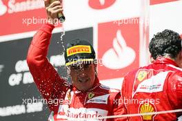 Race winner Fernando Alonso (ESP) Ferrari celebrates on the podium. 24.06.2012. Formula 1 World Championship, Rd 8, European Grand Prix, Valencia, Spain, Race Day