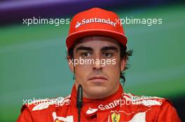 Race winner Fernando Alonso (ESP) Ferrari in the FIA Press Conference. 24.06.2012. Formula 1 World Championship, Rd 8, European Grand Prix, Valencia, Spain, Race Day