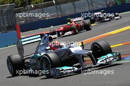 Michael Schumacher (GER) Mercedes AMG F1 W03. 24.06.2012. Formula 1 World Championship, Rd 8, European Grand Prix, Valencia, Spain, Race Day