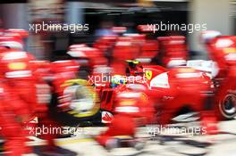 Felipe Massa (BRA) Ferrari F2012 makes a pit stop. 24.06.2012. Formula 1 World Championship, Rd 8, European Grand Prix, Valencia, Spain, Race Day