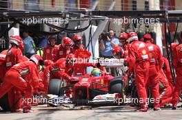 Felipe Massa (BRA), Scuderia Ferrari pit stop  24.06.2012. Formula 1 World Championship, Rd 8, European Grand Prix, Valencia, Spain, Race Day