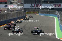 Sergio Perez (MEX), Sauber F1 Team and Bruno Senna (BRE), Williams F1 Team  24.06.2012. Formula 1 World Championship, Rd 8, European Grand Prix, Valencia, Spain, Race Day
