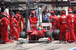 Felipe Massa (BRA), Scuderia Ferrari pit stop  24.06.2012. Formula 1 World Championship, Rd 8, European Grand Prix, Valencia, Spain, Race Day