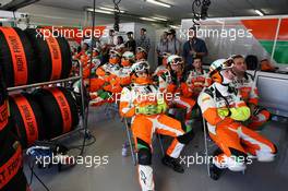 Sahara Force India F1 Team watch the closing stages of the race. 24.06.2012. Formula 1 World Championship, Rd 8, European Grand Prix, Valencia, Spain, Race Day