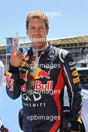 pole postion for Sebastian Vettel (GER), Red Bull Racing 23.06.2012. Formula 1 World Championship, Rd 8, European Grand Prix, Valencia, Spain, Qualifying Day