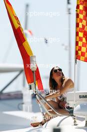 A lady on a boat. 23.06.2012. Formula 1 World Championship, Rd 8, European Grand Prix, Valencia, Spain, Qualifying Day