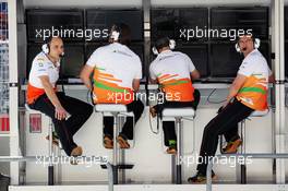 Sahara Force India F1 Team pit gantry. 23.06.2012. Formula 1 World Championship, Rd 8, European Grand Prix, Valencia, Spain, Qualifying Day