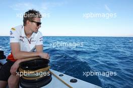 Nico Hulkenberg (GER) Sahara Force India F1 on the Aethra America's Cup Boat. 21.06.2012. Formula 1 World Championship, Rd 8, European Grand Prix, Valencia, Spain, Preparation Day