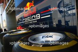 Pirelli tyres for Red Bull Racing. 21.06.2012. Formula 1 World Championship, Rd 8, European Grand Prix, Valencia, Spain, Preparation Day
