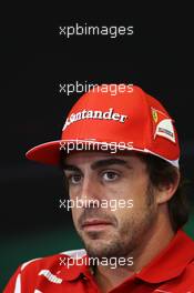 Fernando Alonso (ESP) Ferrari in the FIA Press Conference. 21.06.2012. Formula 1 World Championship, Rd 8, European Grand Prix, Valencia, Spain, Preparation Day
