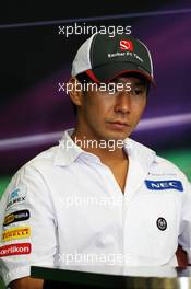 Kamui Kobayashi (JPN) Sauber in the FIA Press Conference. 21.06.2012. Formula 1 World Championship, Rd 8, European Grand Prix, Valencia, Spain, Preparation Day