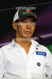 Kamui Kobayashi (JPN) Sauber in the FIA Press Conference. 21.06.2012. Formula 1 World Championship, Rd 8, European Grand Prix, Valencia, Spain, Preparation Day