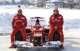 03.02.2012 Maranello, Italy,  Felipe Massa (BRA), Scuderia Ferrari and Fernando Alonso (ESP), Scuderia Ferrari with the new Ferrari F2012