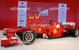 03.02.2012 Maranello, Italy,  Felipe Massa (BRA), Scuderia Ferrari and Fernando Alonso (ESP), Scuderia Ferrari with the new Ferrari F2012