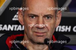 Adrian Newey (GBR) Red Bull Racing Chief Technical Officer in the FIA Press Conference. 06.07.2012. Formula 1 World Championship, Rd 9, British Grand Prix, Silverstone, England, Practice Day