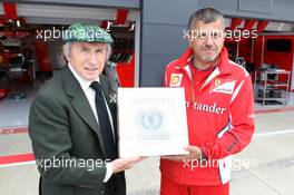 Jackie Stewart (GBR) supports the Grand Prix Mechanics Charitable Trust 25 Year Anniversary with the Ferrari team. 05.07.2012. Formula 1 World Championship, Rd 9, British Grand Prix, Silverstone, England, Preparation Day