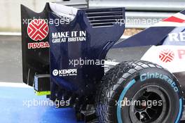 Williams FW34 rear wing. 06.07.2012. Formula 1 World Championship, Rd 9, British Grand Prix, Silverstone, England, Practice Day