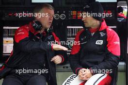 Timo Glock (GER) Marussia F1 Team (Right). 06.07.2012. Formula 1 World Championship, Rd 9, British Grand Prix, Silverstone, England, Practice Day