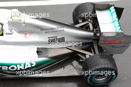 Mercedes AMG F1 W03 exhaust detail 06.07.2012. Formula 1 World Championship, Rd 9, British Grand Prix, Silverstone, England, Practice Day