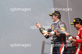 1st place Mark Webber (AUS), Red Bull Racing and Fernando Alonso (ESP), Scuderia Ferrari  08.07.2012. Formula 1 World Championship, Rd 9, British Grand Prix, Silverstone, England, Race Day