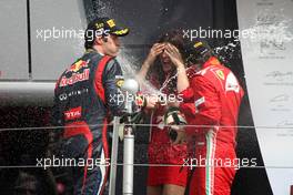 Mark Webber (AUS), Red Bull Racing and Fernando Alonso (ESP), Scuderia Ferrari  08.07.2012. Formula 1 World Championship, Rd 9, British Grand Prix, Silverstone, England, Race Day