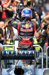 1st place Mark Webber (AUS), Red Bull Racing  08.07.2012. Formula 1 World Championship, Rd 9, British Grand Prix, Silverstone, England, Race Day