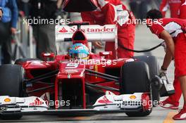 Fernando Alonso (ESP) Ferrari F2012 in the pits. 07.07.2012. Formula 1 World Championship, Rd 9, British Grand Prix, Silverstone, England, Qualifying Day