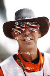 A marshal with Union Jack glasses. 07.07.2012. Formula 1 World Championship, Rd 9, British Grand Prix, Silverstone, England, Qualifying Day