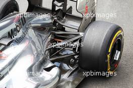 McLaren MP4/27 rear suspension detail. 07.07.2012. Formula 1 World Championship, Rd 9, British Grand Prix, Silverstone, England, Qualifying Day
