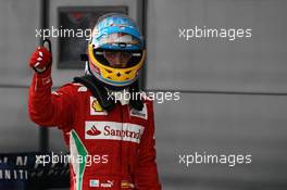 pole position for Fernando Alonso (ESP), Scuderia Ferrari  07.07.2012. Formula 1 World Championship, Rd 9, British Grand Prix, Silverstone, England, Qualifying Day