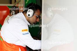Sahara Force India F1 Team Engineer. 07.07.2012. Formula 1 World Championship, Rd 9, British Grand Prix, Silverstone, England, Qualifying Day