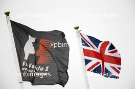 F1 and Union flags. 07.07.2012. Formula 1 World Championship, Rd 9, British Grand Prix, Silverstone, England, Qualifying Day