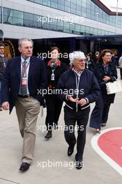 (L to R): Jacques Rogge (BEL) IOC President with Bernie Ecclestone (GBR) CEO Formula One Group (FOM). 08.07.2012. Formula 1 World Championship, Rd 9, British Grand Prix, Silverstone, England, Race Day