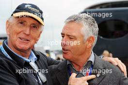 (L to R): John Watson (GBR) with Derek Warwick (GBR) BRDC President. 08.07.2012. Formula 1 World Championship, Rd 9, British Grand Prix, Silverstone, England, Race Day
