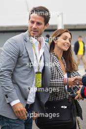 (L to R): Jamie Redknapp (GBR) Former Football Player with Louise Redknapp (GBR) Singer. 08.07.2012. Formula 1 World Championship, Rd 9, British Grand Prix, Silverstone, England, Race Day